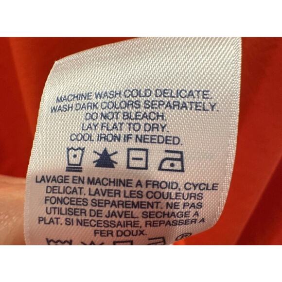 Lands End Women’s Plus Size 1X Bright Red Orange Crochet Neck Maxi Dress Boho - Picture 8 of 8